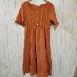 PatPat Women's Midi Dress in Rust Orange